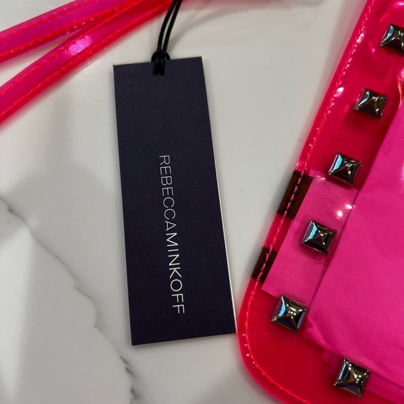 Rebecca Minkoff Clear Pink Studded Clutch - Picture 4 of 10